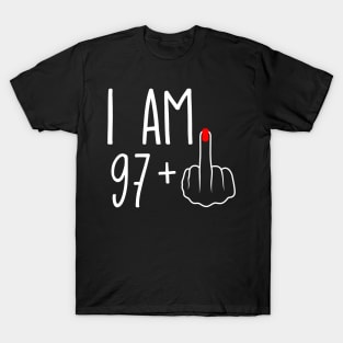 Vintage 98th Birthday I Am 97 Plus 1 Middle Finger T-Shirt